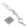 Hair Cutting Razor, Hair Razors For Cutting Hair Professional Styling Razor with Replacement Stainless Steel Blades for Salon/Home -11PCS Silver view 1