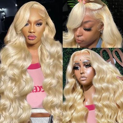 SEMANK 613 Lace Front Wig Human Hair 200 Density Blonde Wig Human Hair Body Wave 13x6 Lace Front Wigs Human Hair Pre Plucked Blonde HD Lace Frontal Wig 36 Inch