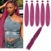 Hot Pink Braiding Hair Pre stretched for Boho Braids Boho Braiding Hair with Boho Curls view 1