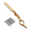 Hair Razors For Cutting Hair 6.89", Professional Hair Styling Razor with Replacement Stainless Steel Blades for Salon/Home -11PCS Gold view 1