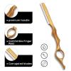 Hair Razors For Cutting Hair 6.89", Professional Hair Styling Razor with Replacement Stainless Steel Blades for Salon/Home -11PCS Gold view 3