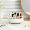 Anyoifax Makeup Perfume Organizer Tray 360 Degree Rotating Lazy Susan Skincare Lotion Organizer Spinning Cosmetics Storage for Dresser, Vanity, Bathroom Countertop, Small White view 2