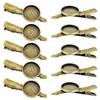 10pcs 4cm Metal Alligator Hair Clips with Cabochon Setting Tray Hair Clips with Blank Round Tray Base Alligator Hair Clips Blank Hairgrip Base Trays for DIY Hair Accessories, Antique Bronze view 1