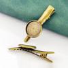 10pcs 4cm Metal Alligator Hair Clips with Cabochon Setting Tray Hair Clips with Blank Round Tray Base Alligator Hair Clips Blank Hairgrip Base Trays for DIY Hair Accessories, Antique Bronze view 4
