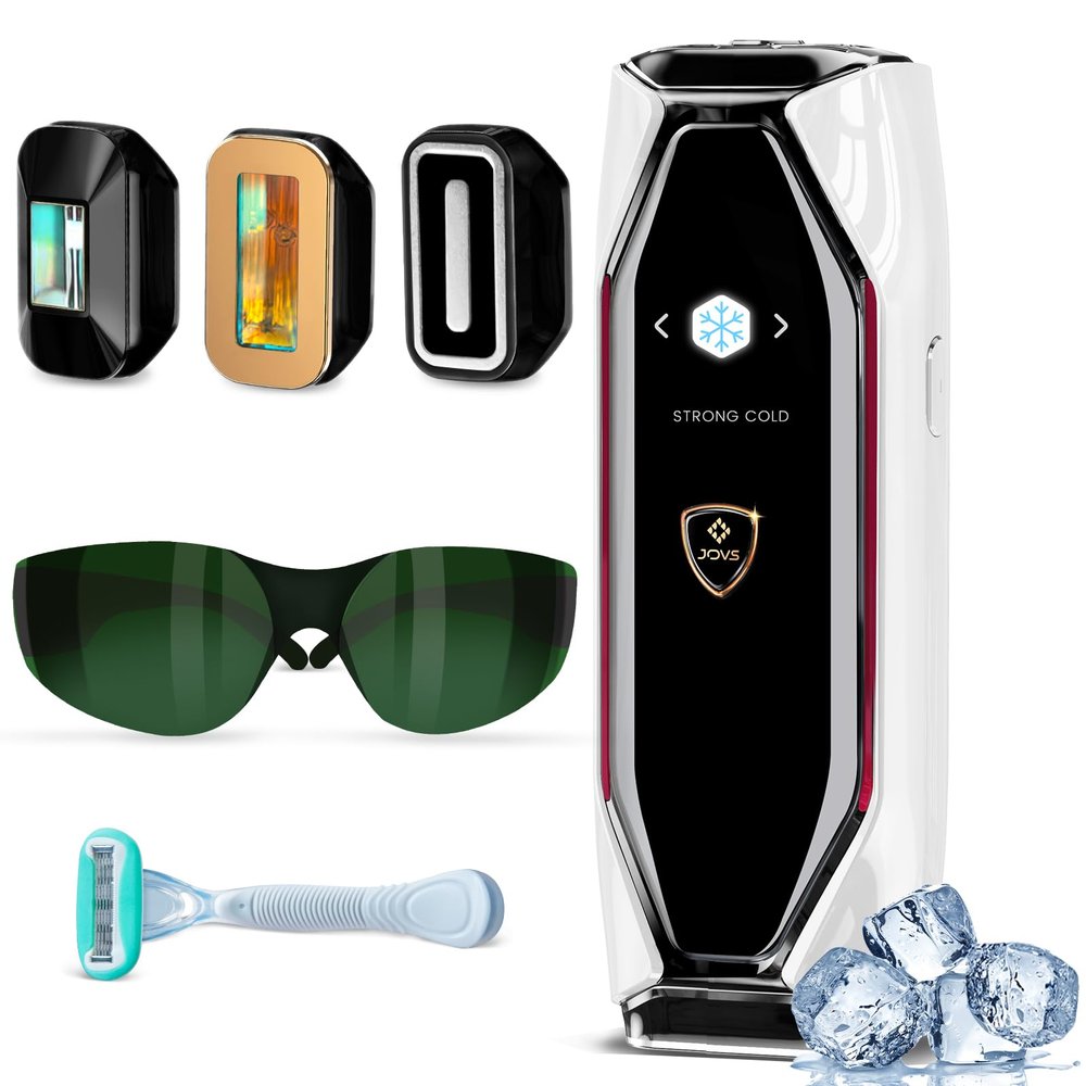 JOVS Laser Hair Removal, 37F Painless Hair Removal Device with Sapphire Ice-Cooling, 3 in 1 Hair Removal & Skin Rejuvenation for Women and Men, 8 Modes Skin Care for Whole Body, Touch Screen, White