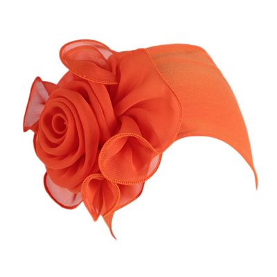 NinthAvenue Basics Women Turban Cancer Chemo Beanies Cap Stretchy Elastic Headwear Wedding Stylish Flowers Headwraps Orange