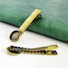10pcs 4.6cm Metal Alligator Hair Clips with Cabochon Setting Tray Hair Clips with Blank Round Tray Base Alligator Hair Clips Blank Hairgrip Base Trays for DIY Hair Accessories, Antique Bronze view 2