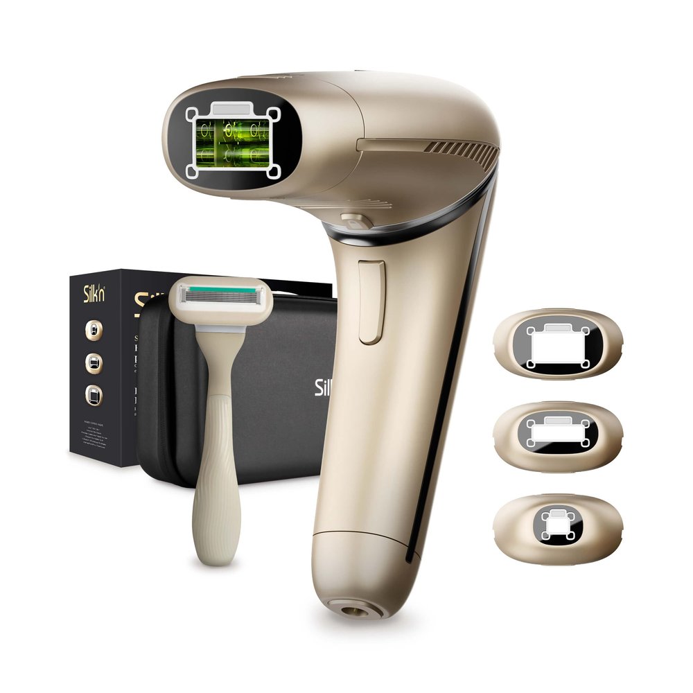 Silk'n Hair Removal Device for Women and Men, Silk'n 7 Professional IPL with Rotating Head, Painless Salon-Quality Results Starting in 3 Weeks, Face and Body with 3 Smart Attachments Gold