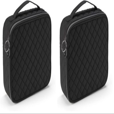 Conair Scnci Makeup Beauty Case, Makeup Train Case, Makeup Bag, Travel Organizer for Women, Black (Pack of 2)