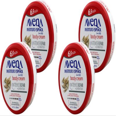 Avena Instituto Espaol Intense Repair Protection, Body lo for Sensitive Skin, Soothes the Skin, Intense Emollient, Soft and Glowing Skin, Dry Skin, 6.8 Fl Oz each, 2- Pack, Jars (Pack of 2)