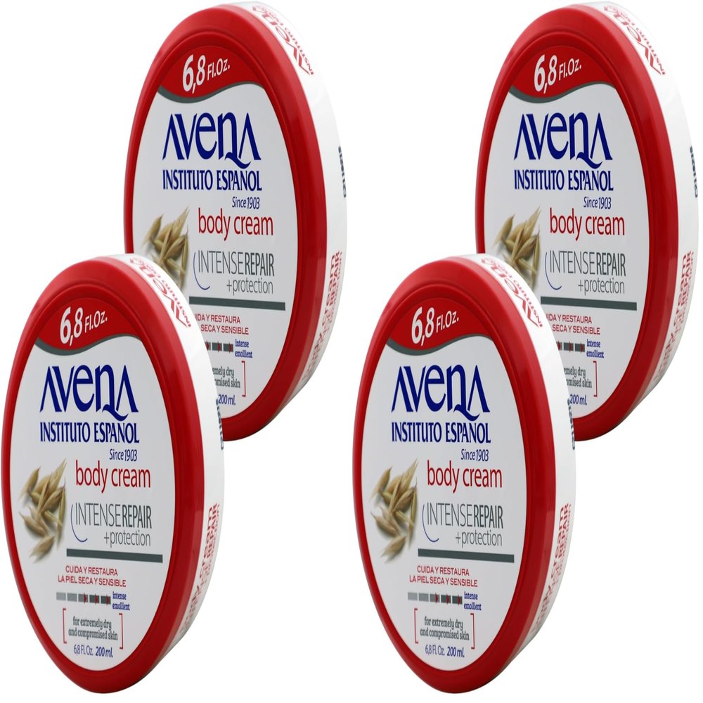 Avena Instituto Espaol Intense Repair Protection, Body lo for Sensitive Skin, Soothes the Skin, Intense Emollient, Soft and Glowing Skin, Dry Skin, 6.8 Fl Oz each, 2- Pack, Jars (Pack of 2)