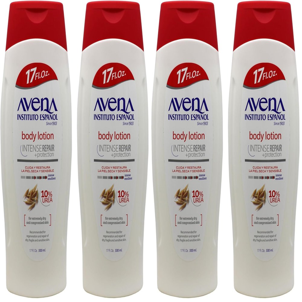 Avena Instituto Espaol Intense Repair Protection, Body Lotion for Sensitive Skin, Soothes The Skin, Intense Emollient, Soft and Glowing Skin, Dry Skin, 17 Fl Oz Each, 2- Pack, Bottles (Pack of 2)