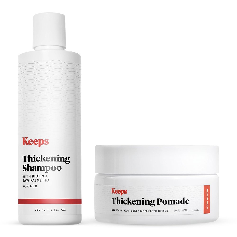 Keeps Hair Thickening Shampoo & Hair Thickening Pomade for Men Bundle