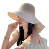 ZIIVIEVS Sunscreen hat for Women in Spring, New Black Rubber Sunshade hat with Large Brim, Tourist Fisherman hat, Summer hat Trend (Color : Beige, Size : One Size) view 1