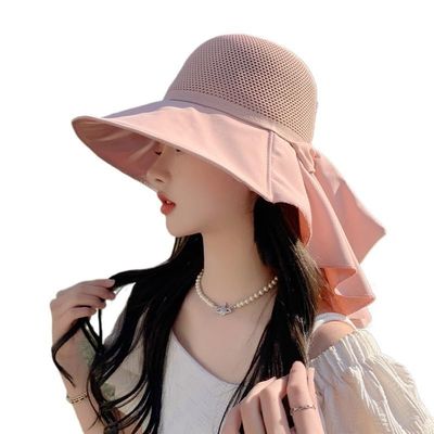 ZIIVIEVS Sunscreen hat for Women in Spring, New Black Rubber Sunshade hat with Large Brim, Tourist Fisherman hat, Summer hat Trend (Color : Pink, Size : One Size)