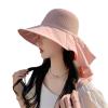 ZIIVIEVS Sunscreen hat for Women in Spring, New Black Rubber Sunshade hat with Large Brim, Tourist Fisherman hat, Summer hat Trend (Color : Pink, Size : One Size) view 1