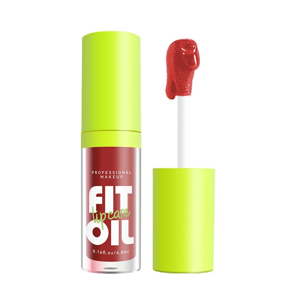 Qifylmaf 8 Colors Lip Plumping Gloss With Big Brush Head, Moisturizing Formula, Visibly Defines & Plumps Lips Repairing Lightening Lines Fresh Clear Smooth Care (# 07)