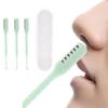 FREHOMEE Manual Nose Hair Trimmer for Man & Woman,Trimmer for Nose,Ear,Moustache Hair,Waterproof,Stainless Steel with Brush,Nasal Clippers (Green, 3 Pcs) view 1