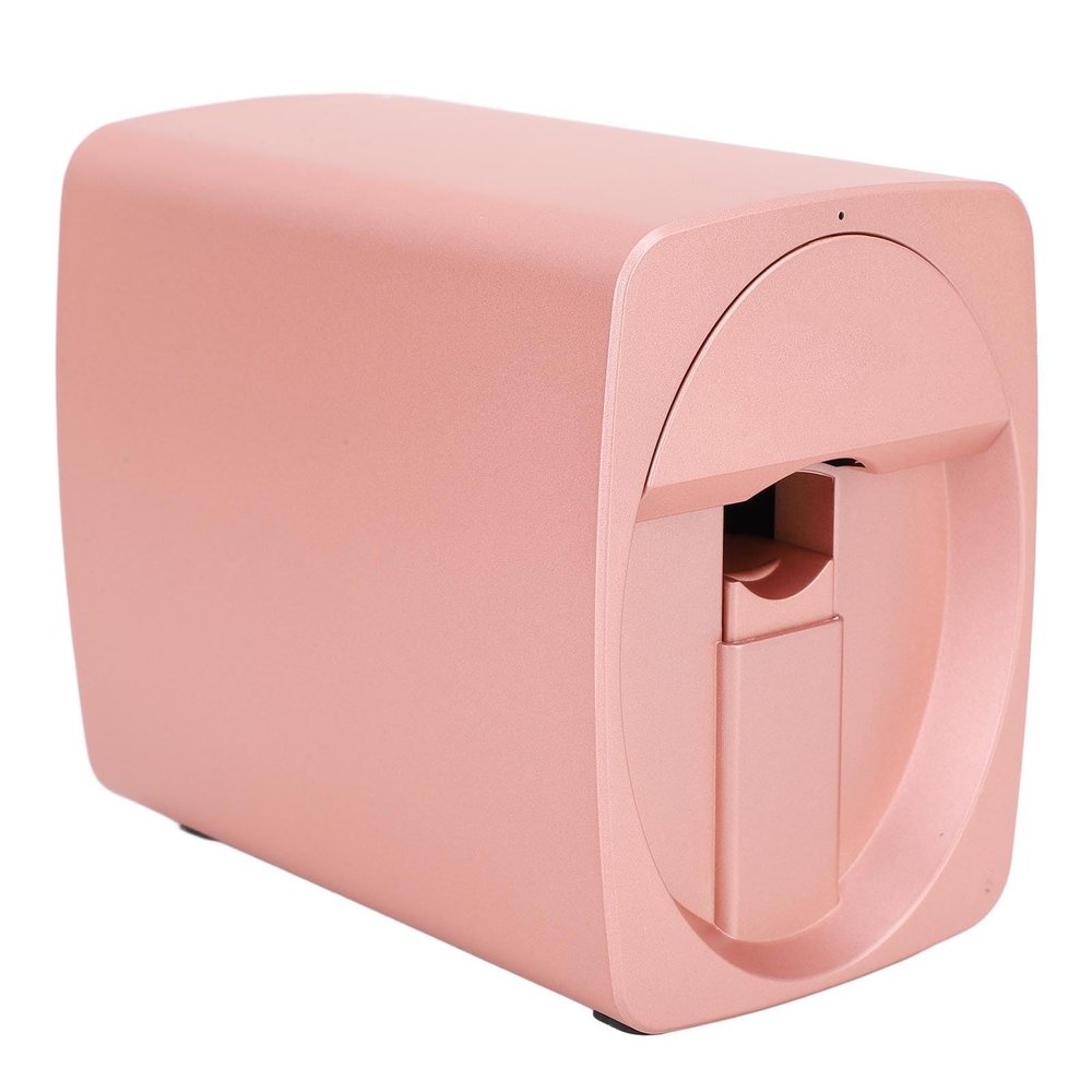 SIXRUN Nail Printer Smart App Control Camera Identification Portable DIY Nail Art Color Printing Machine for Home Travel Party Portable Nail Printer (Rose Gold)