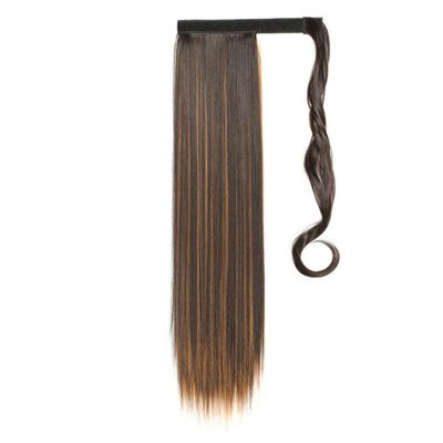 Ponytail Extension 22inch Long Straight Ponytail Extension Wrap Around Clip On Ponytail Hair Extension Heat Resistant Synthetic Straight Hair Pony Tail Hairpieces Ponytail Hairpiece for Women ( Color
