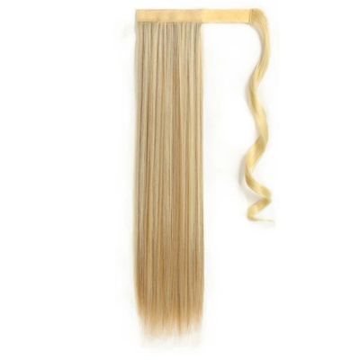 Ponytail Extension 22inch Long Straight Ponytail Extension Wrap Around Clip On Ponytail Hair Extension Heat Resistant Synthetic Straight Hair Pony Tail Hairpieces Ponytail Hairpiece for Women ( Color