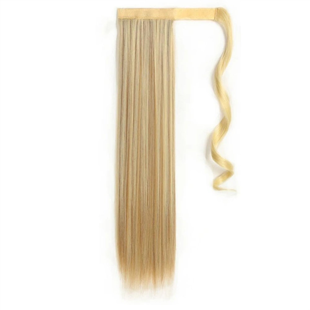 Ponytail Extension 22inch Long Straight Ponytail Extension Wrap Around Clip On Ponytail Hair Extension Heat Resistant Synthetic Straight Hair Pony Tail Hairpieces Ponytail Hairpiece for Women ( Color