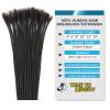 0.4 cm Width 14 Inch 30 Strands Human Hair Loc Extensions, Natural Black 100% Full Handmade Permanent Real Human Hair Dreadlock Extensions for Women/Men/Kids Can Be Dyed Bleached Curled Twisted view 2