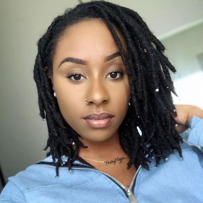 0.4 cm Width 10 Inch 100 Strands Human Hair Loc Extensions, Natural Black 100% Full Handmade Permanent Real Human Hair Dreadlock Extensions for Women/Men/Kids Can Be Dyed Bleached Curled Twisted