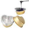 10PCS Wax Melting Bowl,Heart Shape Aluminum Foil Wax Bean Cup,Large Capacity Wax Melt Containers for Hair Removal(golden) view 3