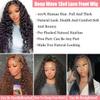 13x4 Deep Wave Lace Front Wigs Human Hair 180% Density Deep Curly Wigs for Women Brazilian Wig HD Transparent Lace Human Hair with Baby Hair Glueless Wig Natural Black 32 Inch view 2