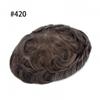 Hair System For Men Toupee Finemono Hairpiece Humanhair Replacement System PU Around Toupee Durable NPU (#420 4# MEDIUM BROWN WITH 20% SYNTHETIC GREY, 8x10''-120% Medium Light to Medium Density) view 2