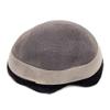 Hair System For Men Toupee Finemono Hairpiece Humanhair Replacement System PU Around Toupee Durable NPU (#420 4# MEDIUM BROWN WITH 20% SYNTHETIC GREY, 8x10''-120% Medium Light to Medium Density) view 4