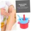 Beaupretty 2pcs Silicone Bowl for Wax Melt Warmer Hair Removal Wax Warmer Bowl Stirring Stick Non-stick Replacement Silicone for Diy Beauty Tool view 2