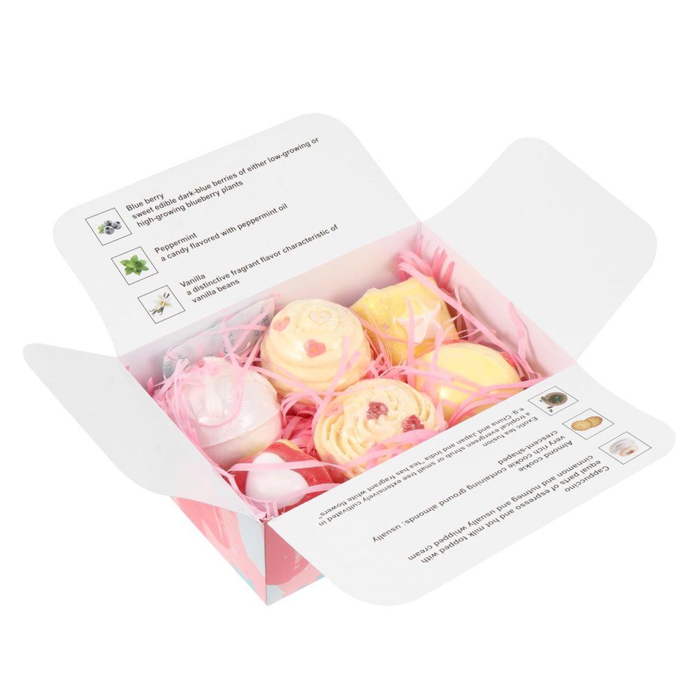 Outanaya 6pcs Cake Shape Bath Adorable Shower Bath for Relaxing Bubble Smoothing Skin Moisturizing Exfoliating for Spa and Self-Care