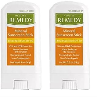 Medline Remedy Mineral Sunscreen Stick, 0.5 oz (Pack of 2)