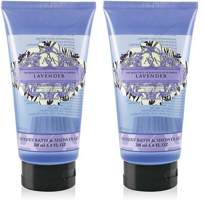 AAA Floral - Lavender, Luxury Bath & Shower Gel, Enriched with Shea Butter - 200 ml, 6.8 Fl Oz (Pack of 2)