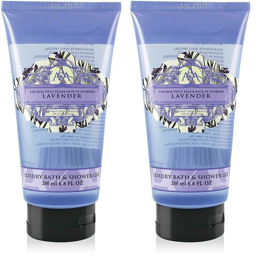 AAA Floral - Lavender, Luxury Bath & Shower Gel, Enriched with Shea Butter - 200 ml, 6.8 Fl Oz (Pack of 2)