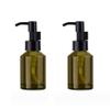 2 Pcs 60ML 2OZ Green Glass Travel Bottles for Toiletries Leakproof Lotion Pump Bottles Lotion Dispenser Cosmetic Cream Pump Bottles Soap Dispenser Containers Vial Jar for Essential Oil Cream Lotion view 1