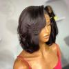 13x4 Body Wave HD Lace Front Wigs Human Hair 150% Density Glueless Bob Wigs Human Hair Pre Plucked Bob Loose Wave Brazilian Remy Hair Wigs with Baby Hair Bleached Knots For Woman 14Inch view 3