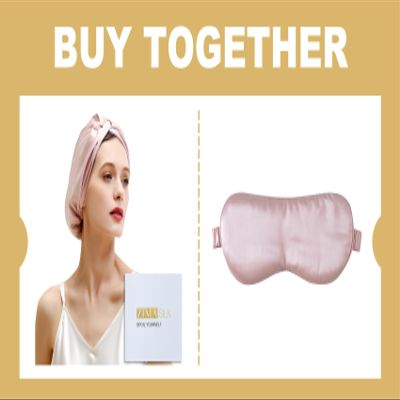 ZIMASILK 22 Momme Mulberry Silk Sleep Cap & 22 Momme Eye Mask for Sleeping,100% Pure Mulberry Silk for Hair and Skin