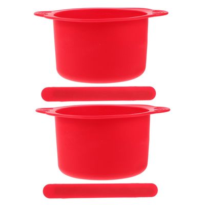 Gogogmee 2sets Wax Melting Bowl for Hair Removal Silicone Wax Warmer Pot Stirrer Sticks Non-stick and Easy to Clean