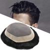 LYRICAL HAIR Fine Mono Durable Hairpieces For Man NPU Perimeter Mens Toupee Human Hair System Replacement (1B10# Off Black with 10% Gray Hair, 7X9) view 1