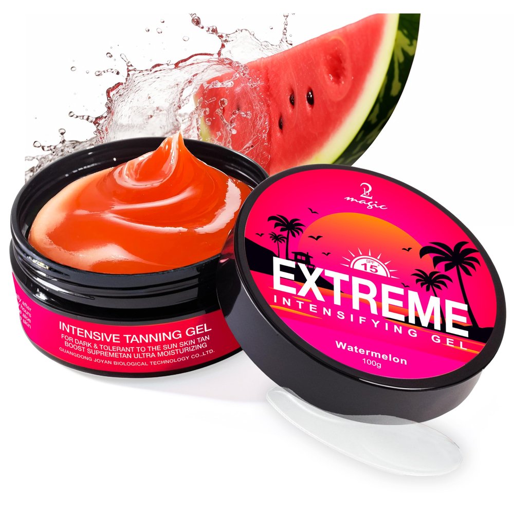 2Bmagic Shine Brown Tanning Gel Tan Accelerator Gel Intensive Tanning Oil for Outdoor Sun & Tanning Beds (watermelon)