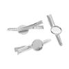 10pcs 4.5cm Metal Alligator Hair Clips with Cabochon Setting Tray Hair Clips with Blank Round Tray Base Alligator Hair Clips Blank Hairgrip Base Trays for DIY Hair Accessories, Silver view 2