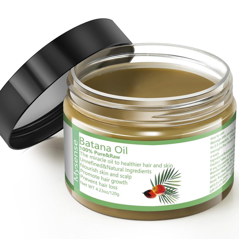 Mysense Raw Batana Oil, 100% Pure Unrefined and Organic Growth Oil from Honduras, Scalp Care for Women & Men, Prevent Hair Loss, Promote Hair Thickness