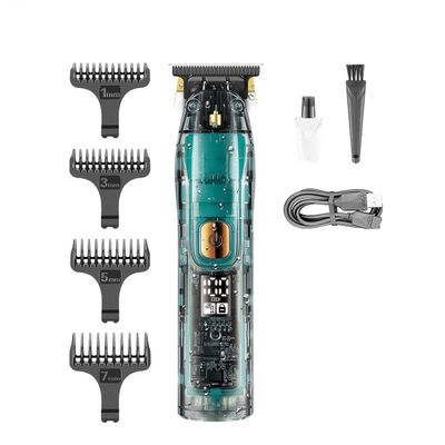 Professional Hair Clippers for Men, Hair Clipper Waterproof Hair Trimmer Cordless Hair Cutting Machine T-Blade Haircut Transparent Zero Cutting Machine