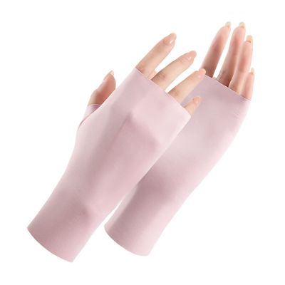 DGFJY Women Fingerless Gloves Uv Protection Gloves UV Shield Gloves Anti Uv Gloves For Gel Driving Gloves Gloves Uv Shi, 148 Pink