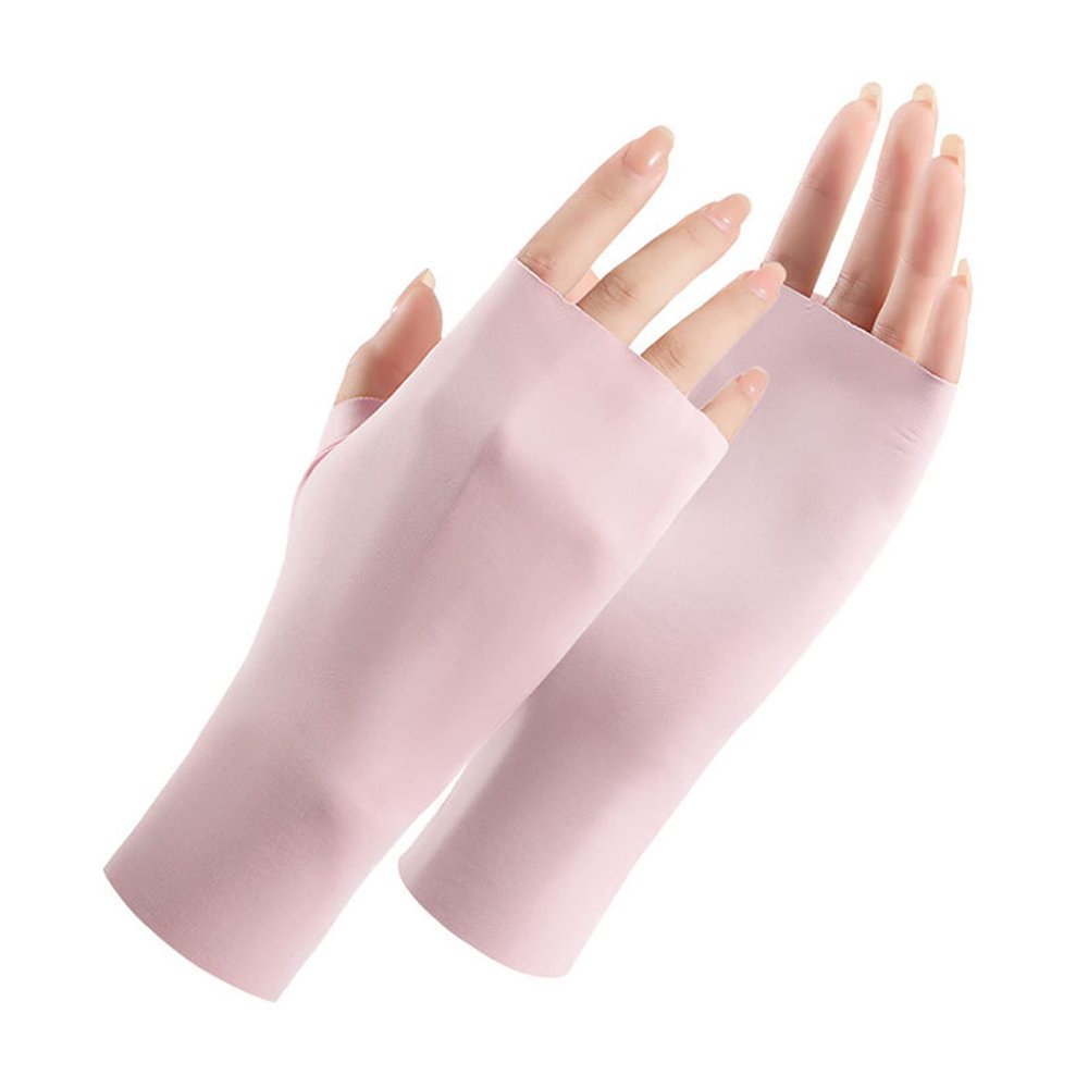 DGFJY Women Fingerless Gloves Uv Protection Gloves UV Shield Gloves Anti Uv Gloves For Gel Driving Gloves Gloves Uv Shi, 148 Pink