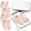 Beautistin 4 Pairs Reusable Under Eye Wrinkle Patches Silicone Mask, Plump Fine Lines & Wrinkles, with Metal Eye Cream Applicator, Tin Case, Cream view 1