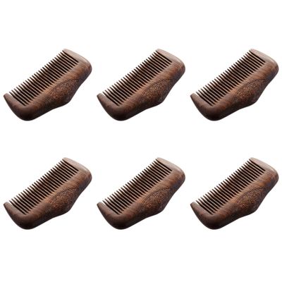 Baglaum 6X Pocket Comb Sandalwood Super Narrow Dent Wood Combs Static Lice Beard Comb Hairstyle Sandalwood Comb